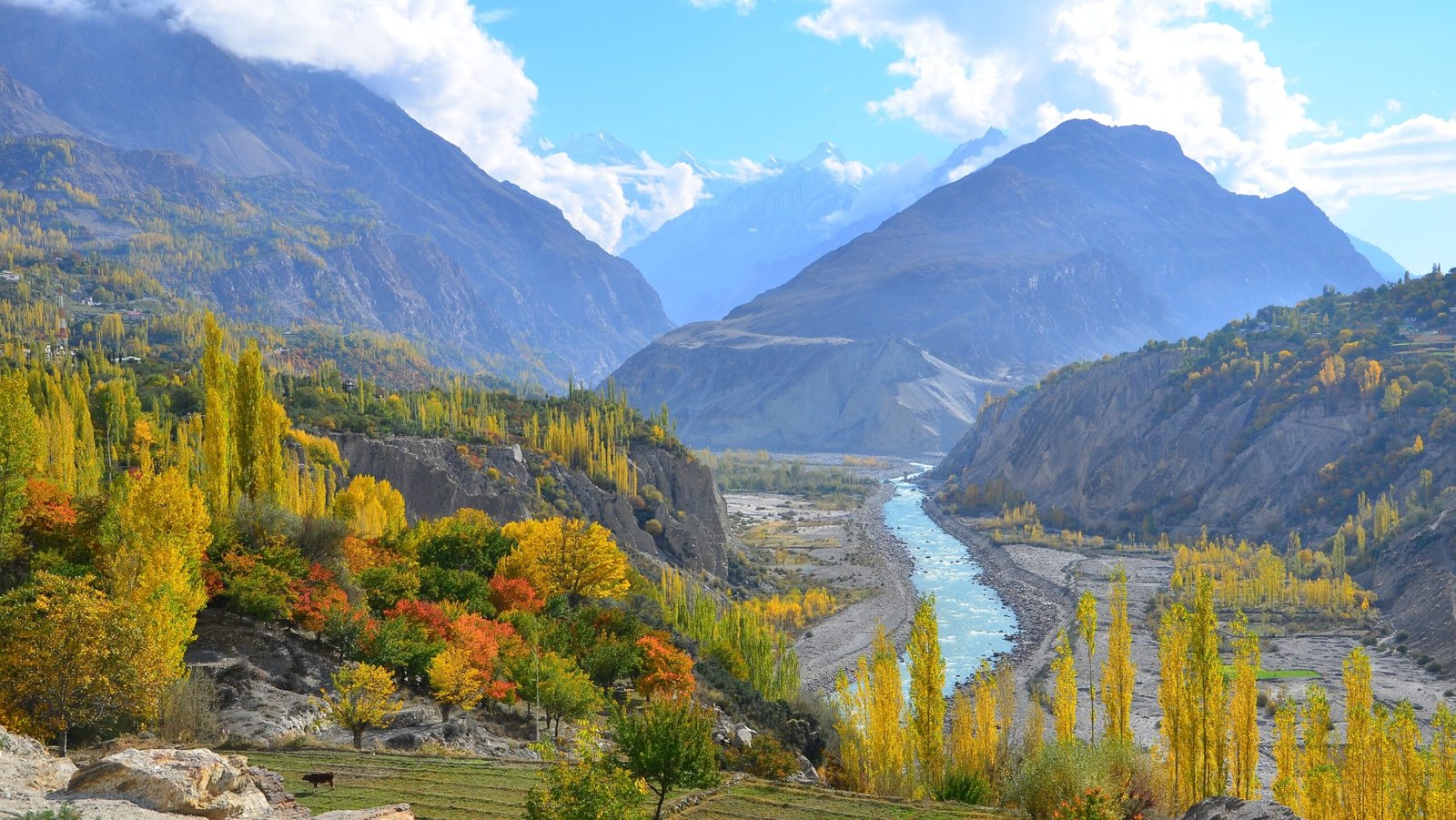 A view of autumn in Hunza valley , Pakistan